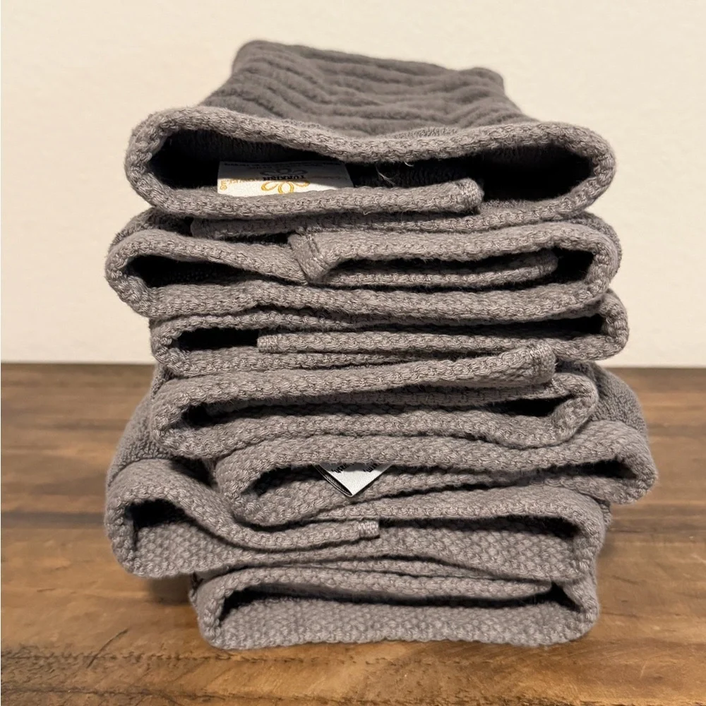 4 Classic Turkish Towels Gray Bathroom Floor Mats 100% Turkish Cotton. 30